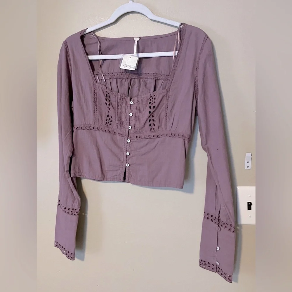 Free People Joi Eyelet Blouse NWT
